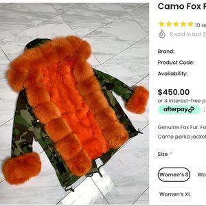 Real fox fur parka size medium